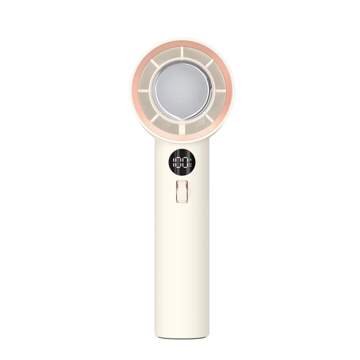 MOZPOP HANDHELD FAN M70- Refrigeration Output:1-101 Speed Scroll Wheel, ABS Body, Digital Display, 3600mAh- Portable Fan For Travel Outdoor, Gifts (White / Black)